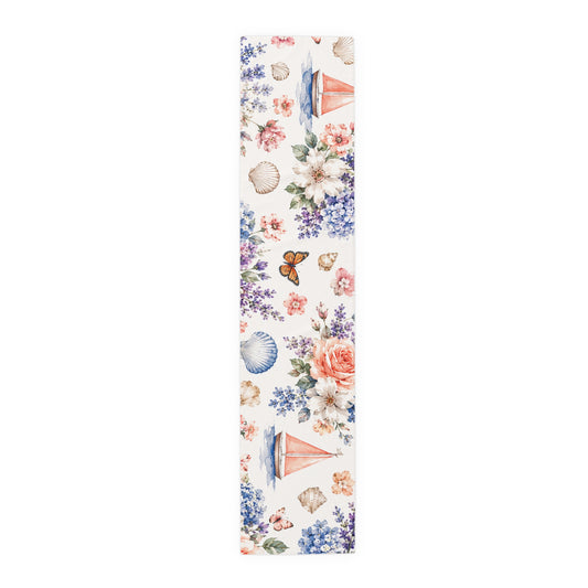 Coastal Cottage Floral Table Runner