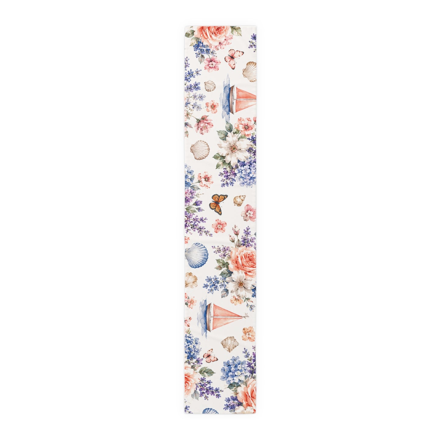 Coastal Cottage Floral Table Runner