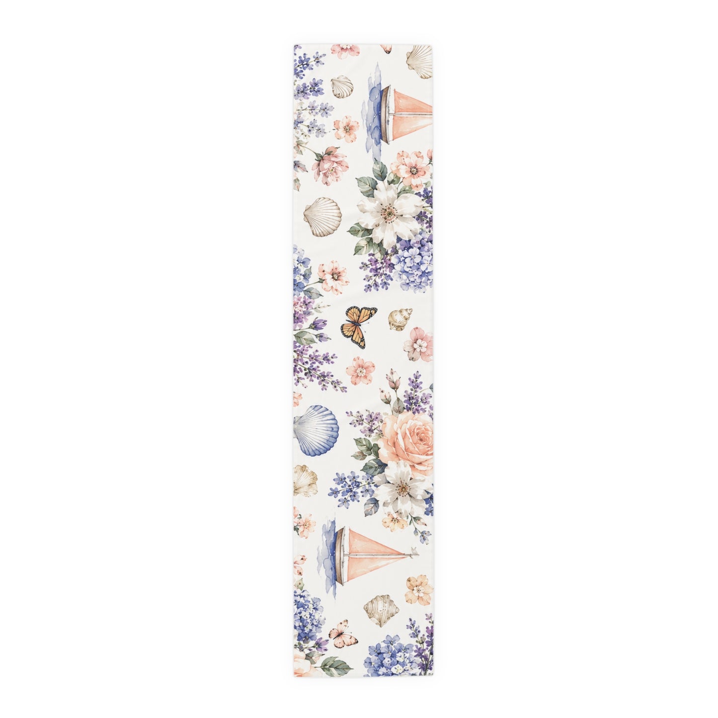 Coastal Cottage Floral Table Runner